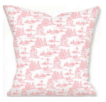 Pink Toile Pillow